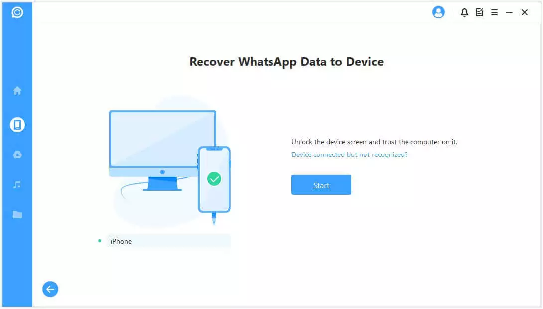 Gendannelse af WhatsApp-data til iOS/Android-enhed