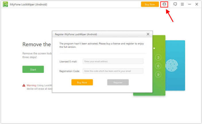 Registrering i Android LockWiper