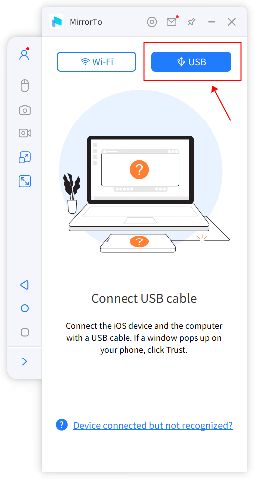 vælg usb-forbindelse