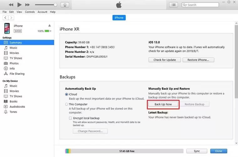 sikkerhedskopiering af iPad til iTunesipad sort skærm