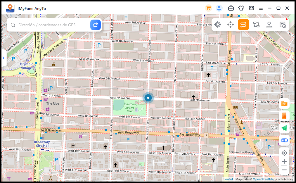 ver mapa de posición GPS actual