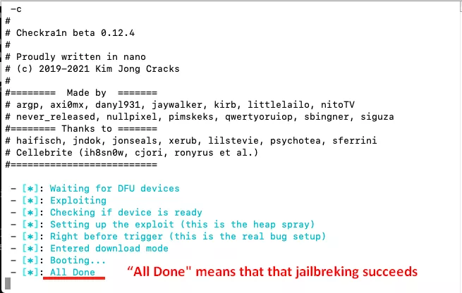 jailbreak iPhone/iPad exitoso