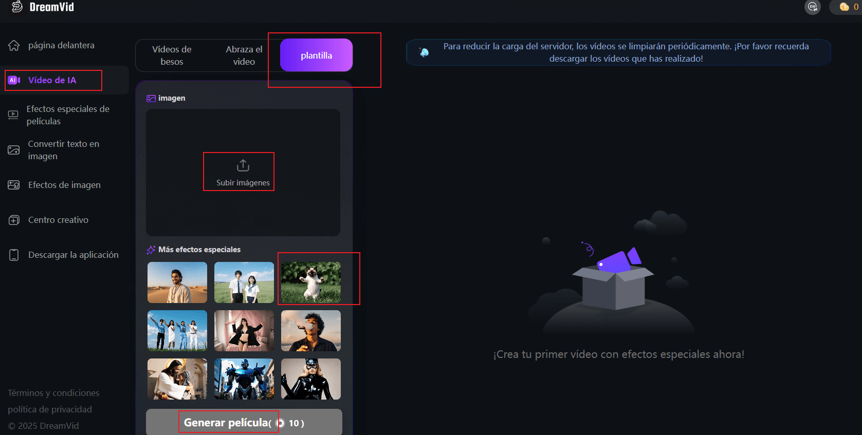 Bailar con IA usando Dreamvid