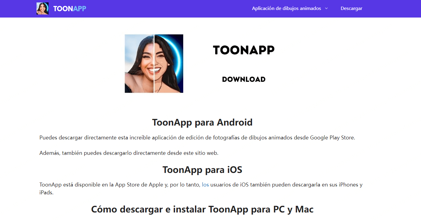 ToonApp-generador de avatar con IA