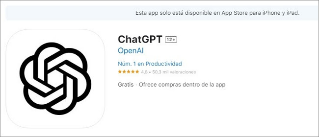 ChatGPT original en Apple Store