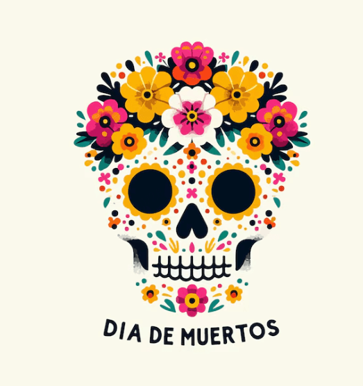 Día de Muertos dibujos animados fáciles