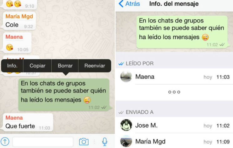 Verificar si alguien ha leído el mensaje de grupo