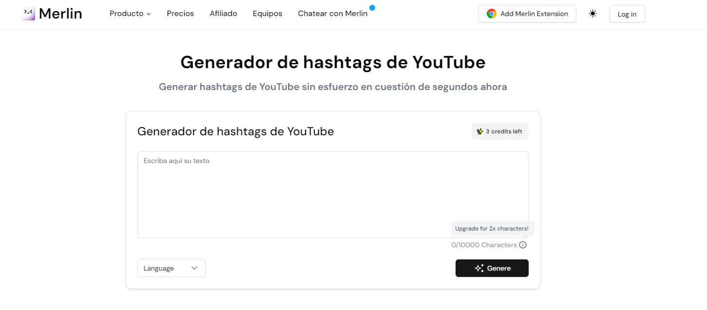 Merlin AI - creador de etiquetas Youtube