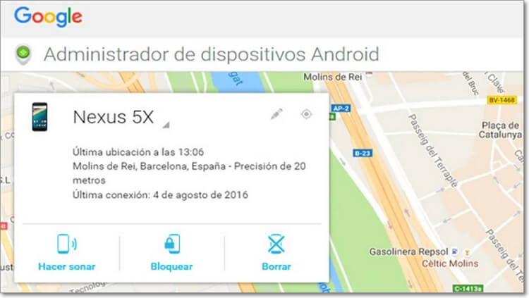 Usar ADM para desbloquear celular Android cuenta Google