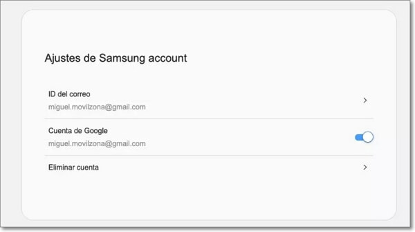 Eliminar Samsung account con PC