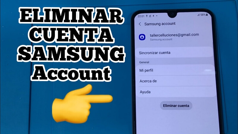 Eliminar cuenta Samsung account