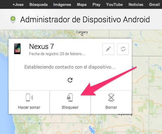 Bloqueo remoto del administrador de dispositivos Android