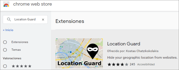 buscar Location Guard en estensiones de chrome