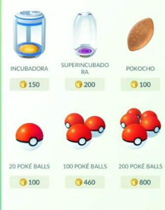 Comprar pokebola en la tienda del juego
