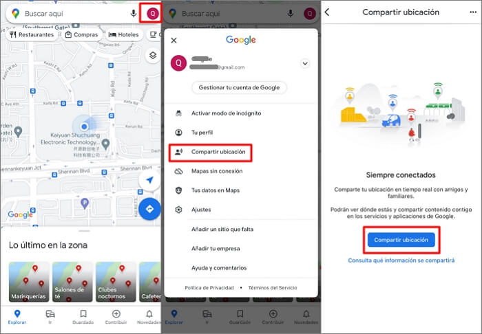 compartir ubicacion en Google Maps