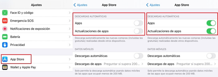 Desactivar y activar las actualizaciones automáticas de apps