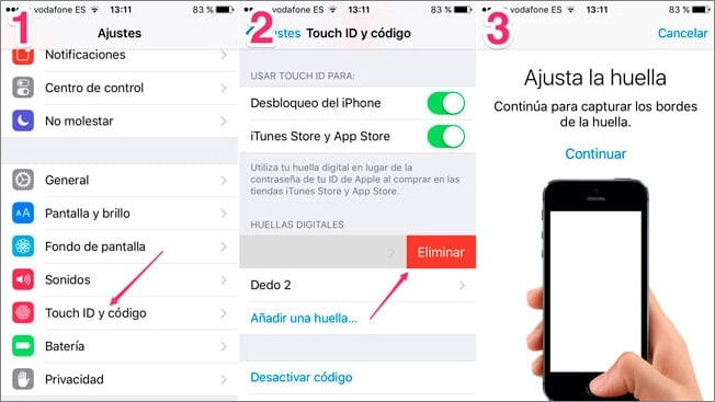 activar Touch ID en iPhone