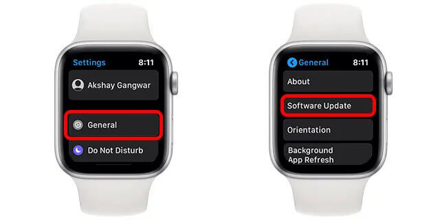 Comprobar actualización de Apple Watch cuando no se enlaza