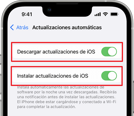 desactivar la actualización automática de iOS