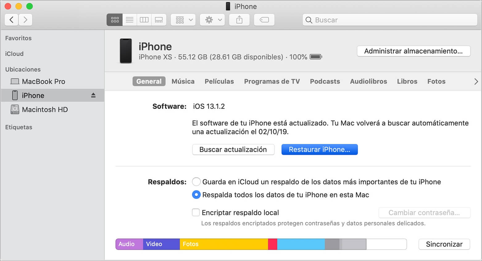 Restaurar iPhone con iTunes