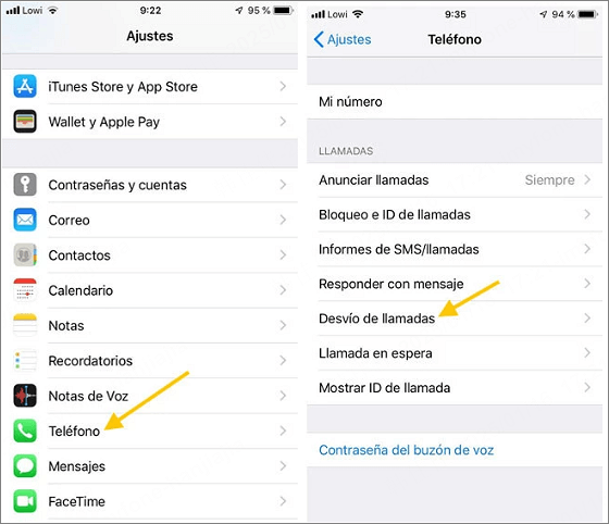 Desactivar el desvío de llamadas de iPhone