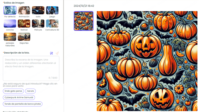 IA para generar fondos de pantalla de Halloween aesthetic