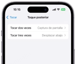 activar captura de pantalla iphone con Tocar Dos veces