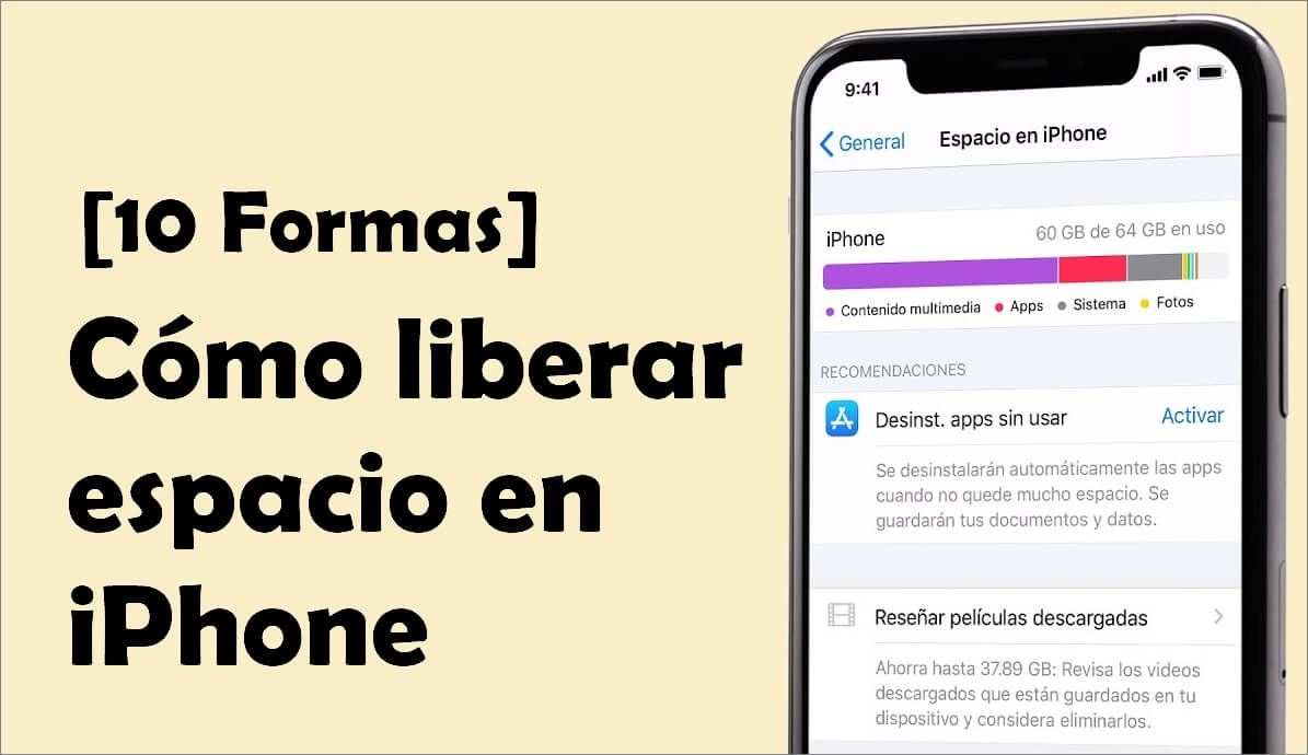 Humanista Mostrarte Casco Cómo liberar espacio en iPhone [10 soluciones]