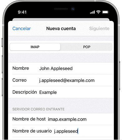 Configurar correo en iPhone manualmente
