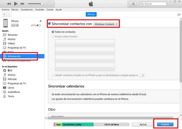 cómo eliminar contactos duplicados en iPhone por iTunes