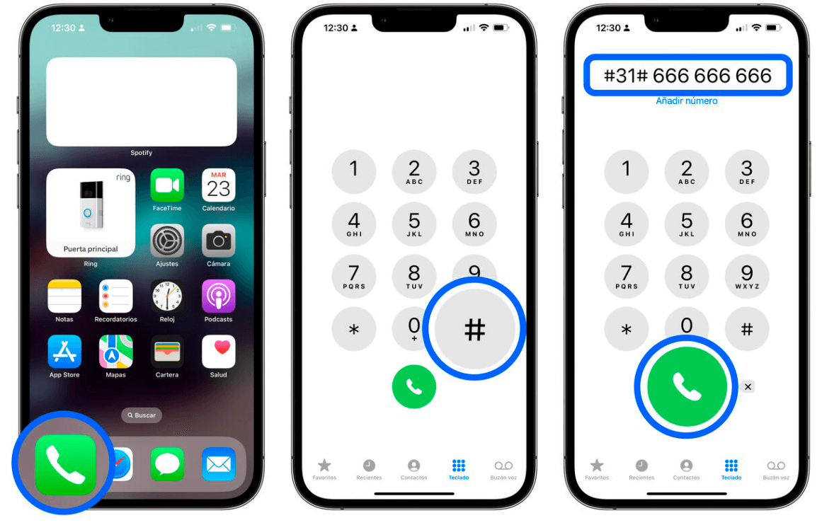 llamar con número oculto desde iPhone