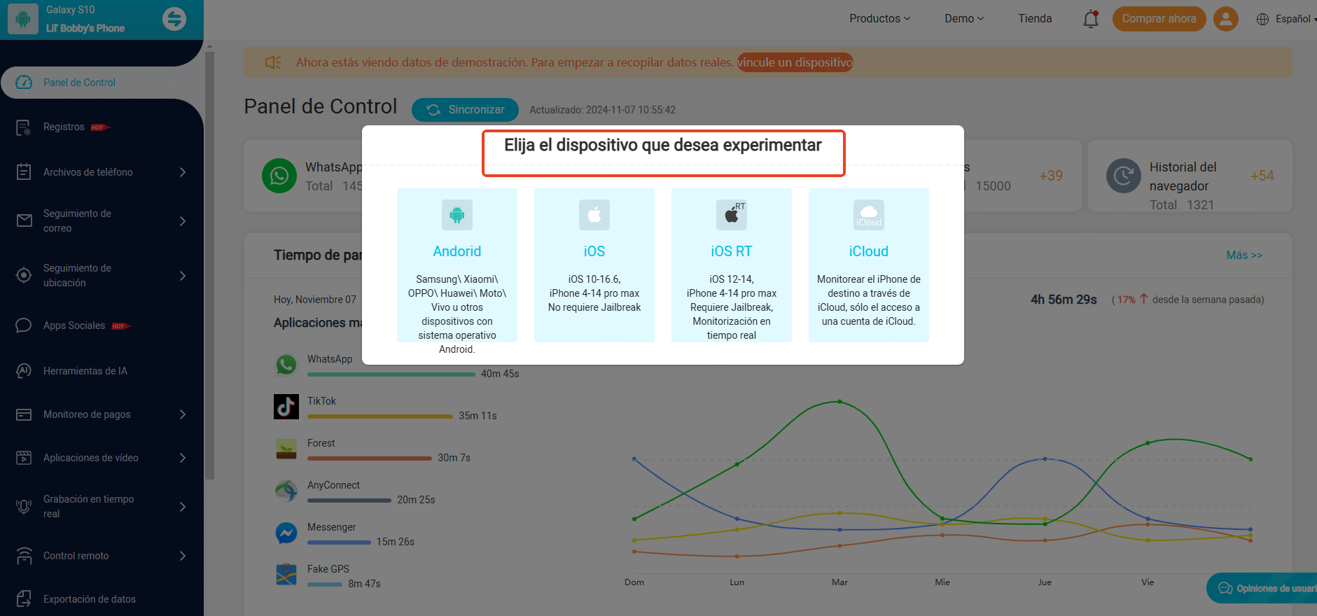 Elija el dispositivo para vincular