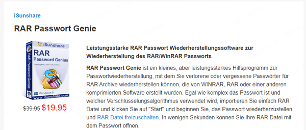 iSunshare RAR Password Genius programa para quitar contraseña a archivos rar o zip