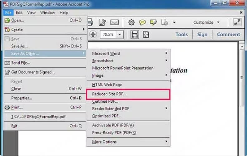 comprimir un PDF con Adobe