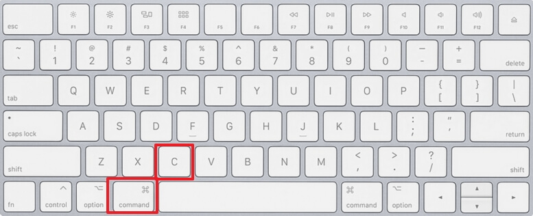 cómo copiar y pegar con el teclado en Mac