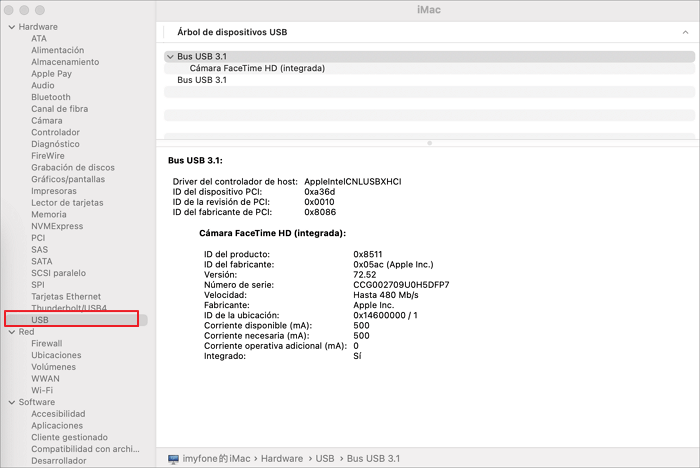 cómo ver información de un disco duro externo en Mac
