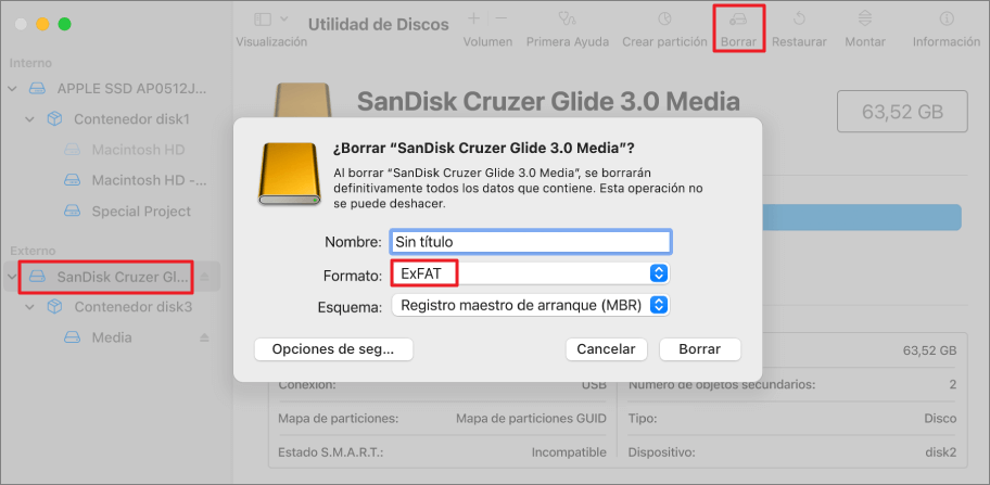 formatear disco duro Mac con Utilidad de Discos