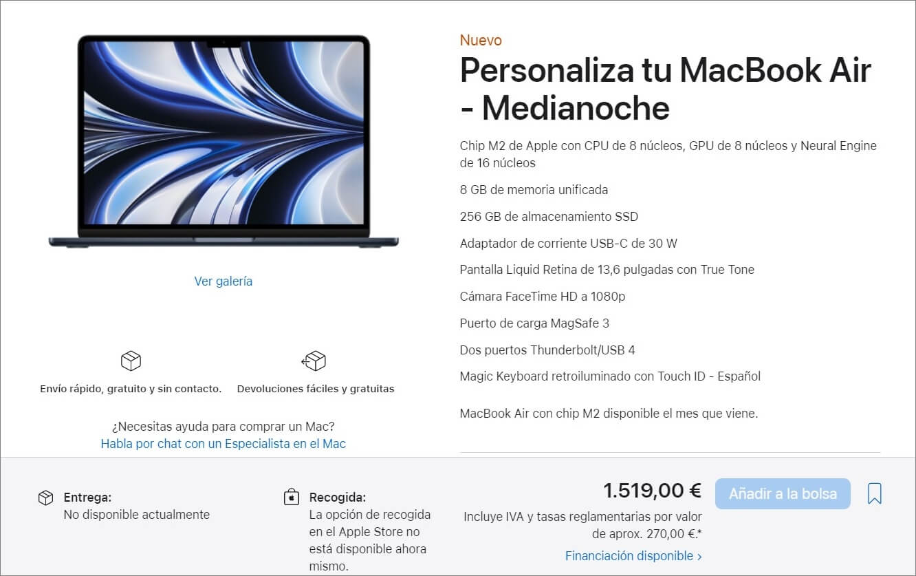 precio de nuevo Apple Macbook Air