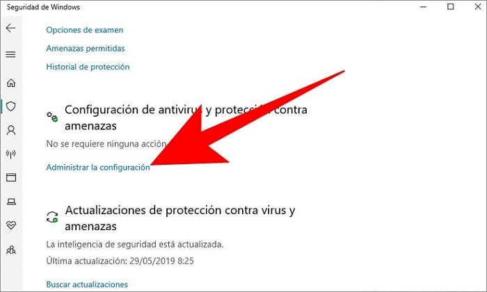 Administrar la configuración en Windows