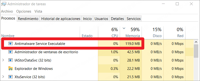 Antimalware Service Executable consume mucha RAM/ Memoria/ CPU