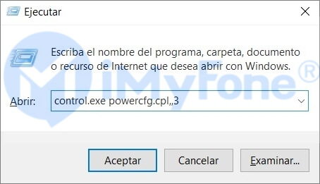 ejecutar control.exe powercfg.cpl,,3 para arreglar Windows no se suspende