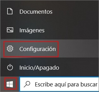 entrar en Configuración de Windows