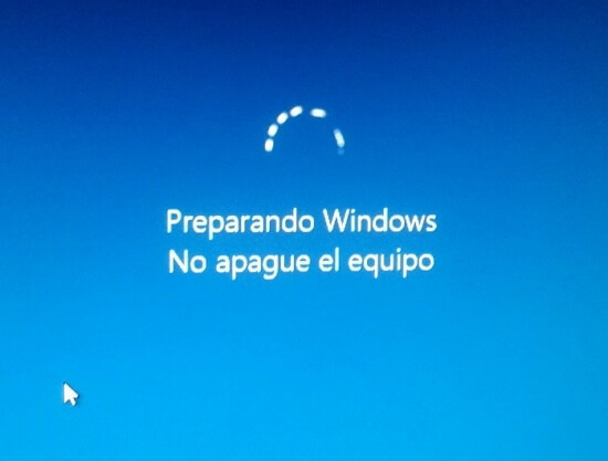 Preparando Windows. No apagues el ordenador