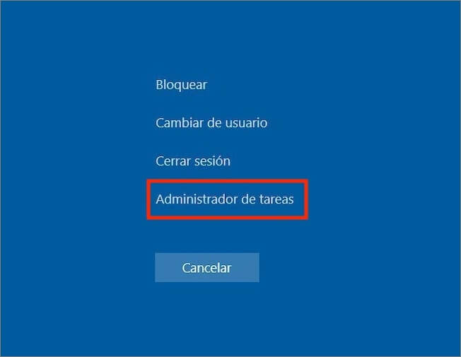 abrir Administrador de tareas en Windows 10