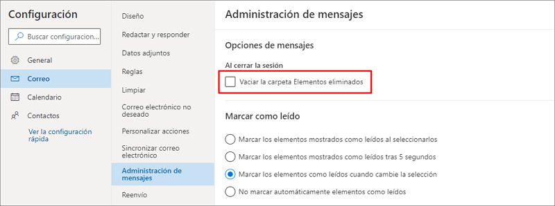 Prevenir la eliminación automática de correos de Outlook