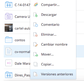 Ver historial de versiones en Dropbox