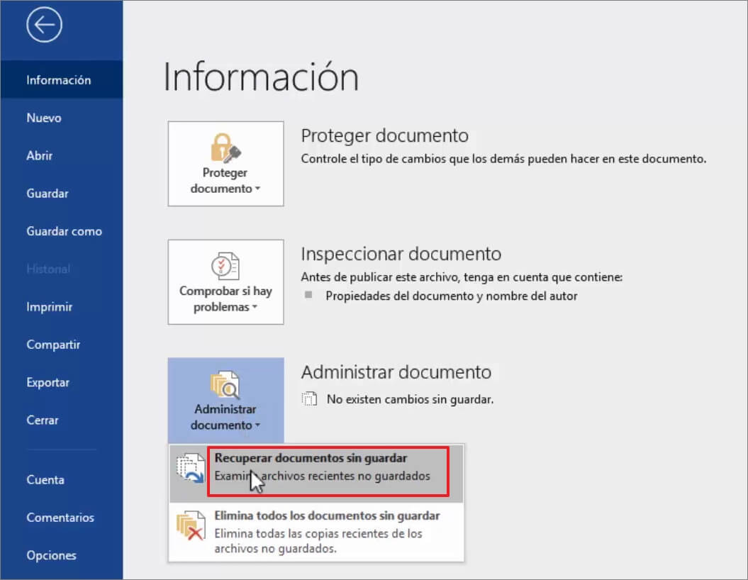 Recuperar versiones anteriores de un archivo Word GRATIS!