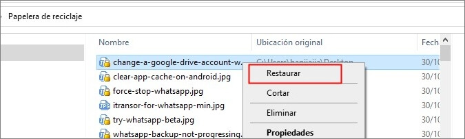 Recuperar archivos borrados de OneDrive desde la papelera en Windows