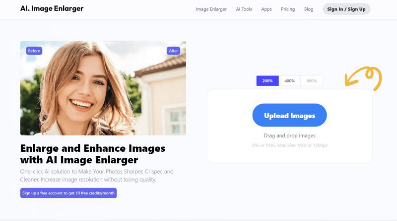 subir la calidad de una imagen online con AI Image Enlarger