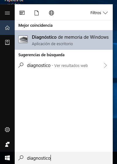 abre Diagnóstico de memoria de Windows para arreglar archivos dañados